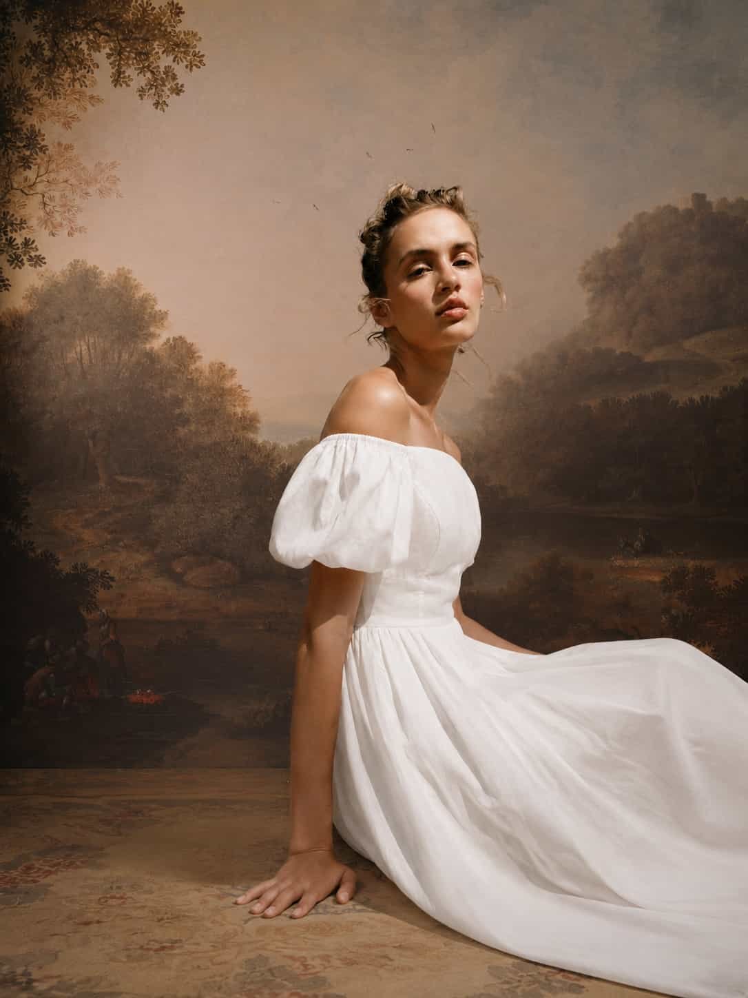 Ivory Muse White Off-Shoulder Cotton Maxi Dress - Image 5