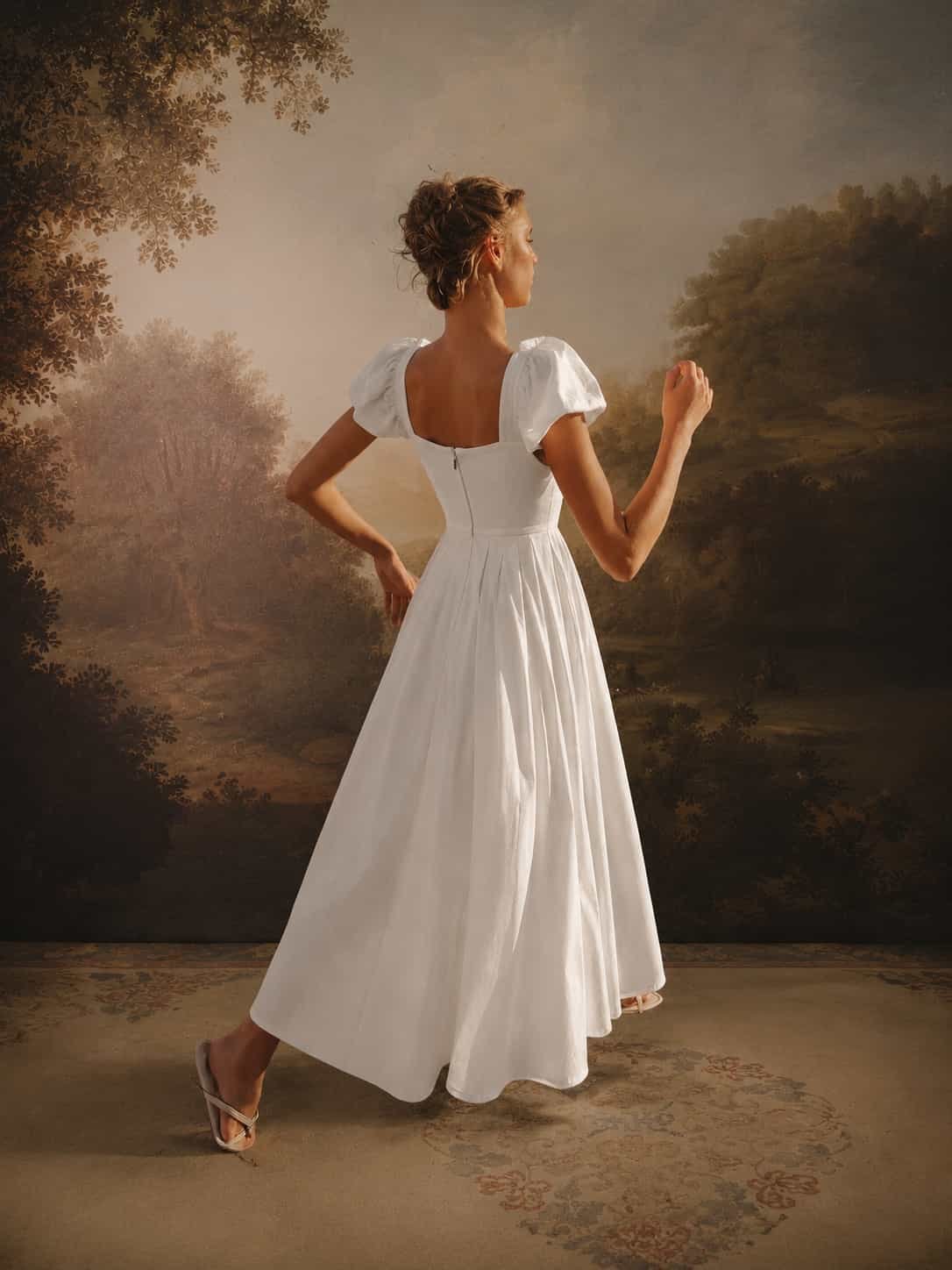 Ivory Muse White Off-Shoulder Cotton Maxi Dress - Image 6